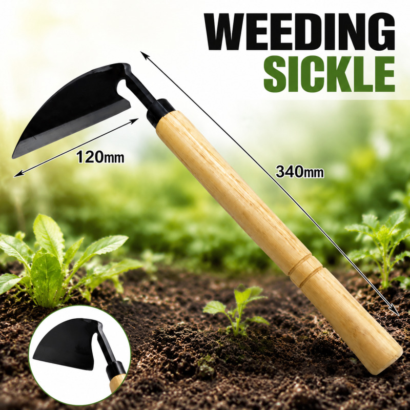 Garden Hand Trowel - 잡초 제거용 나무 손잡이 낫, 합금강
