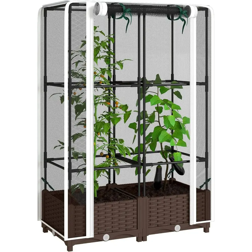 Self-Watering Planter - 트렐리스가 있는 높은 화단, 46.5 토마토