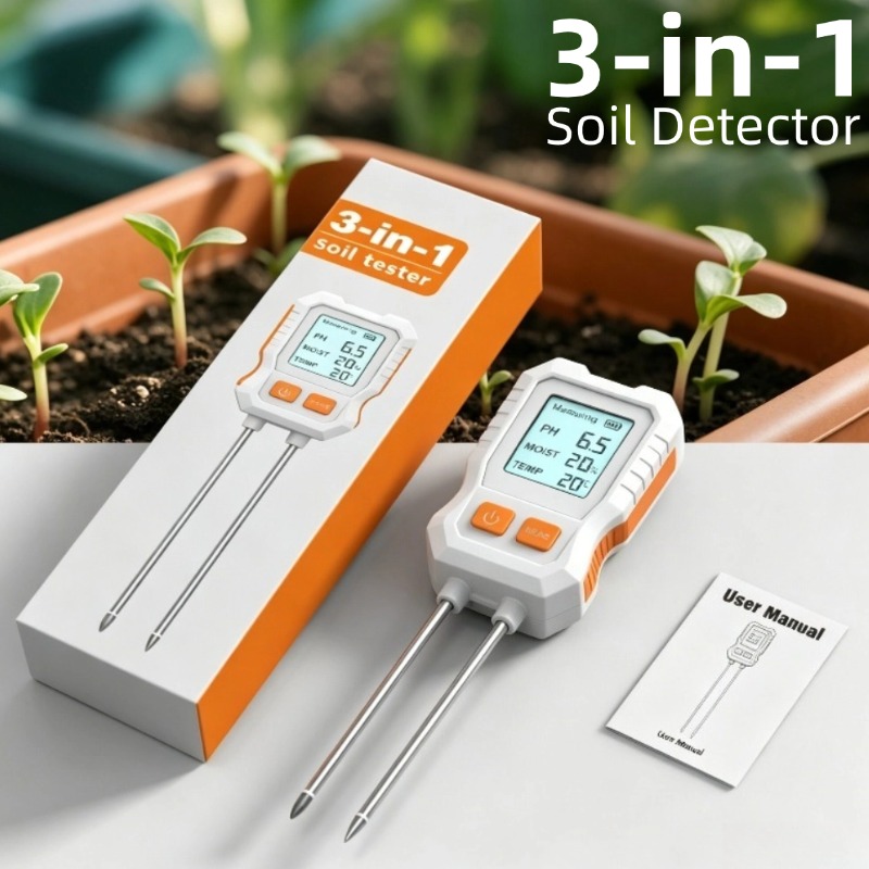 Moisture Meter Plant - 3-in-1 디지털 토양 테스터(듀얼 프로브 포함),