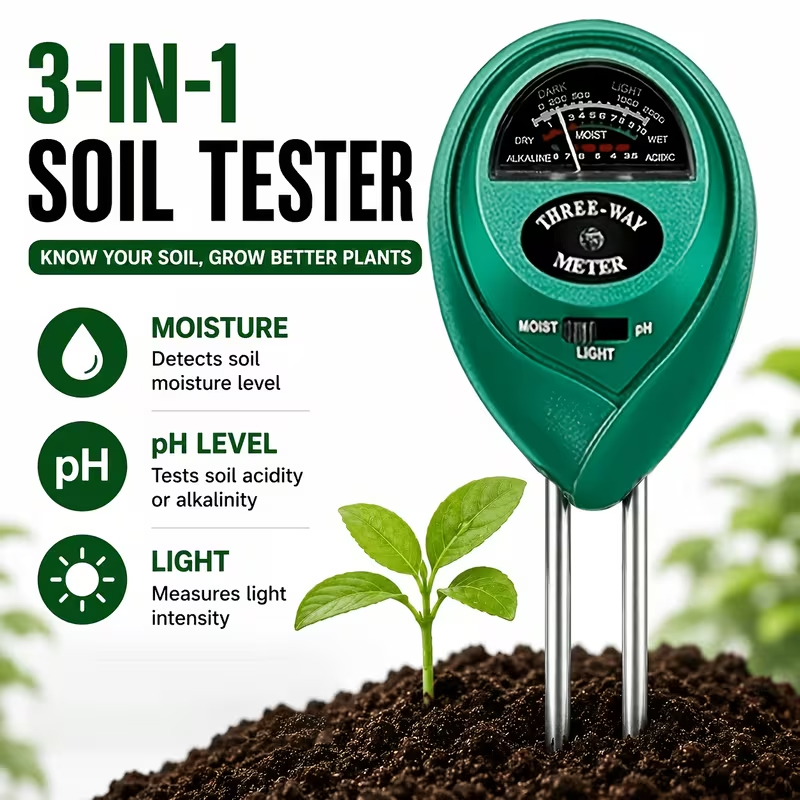 Moisture Meter Plant - 3-in-1 토양 측정기 (수분, pH, 조도