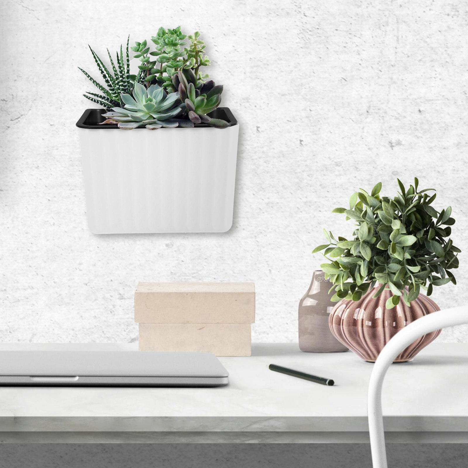 Self-Watering Planter - 2개 벽걸이 화분 자동급수 플라스틱 걸이형