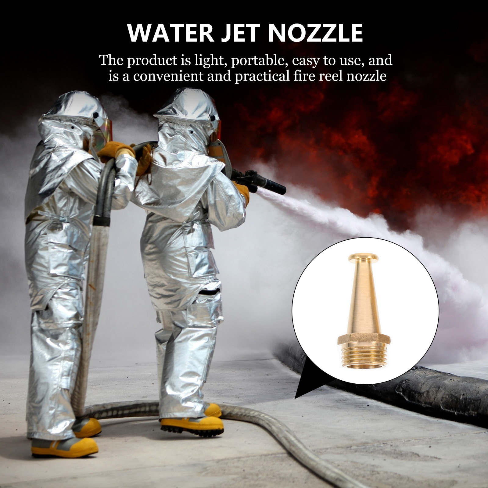 Garden Hose Nozzle - 4개입 화재용 릴 노즐 구리 외부