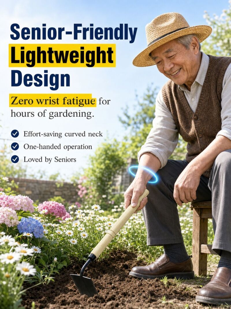 잡초 제거용 나무 손잡이 낫, 합금강 날, 구부러진 낫 - Garden Hand Trowel 리뷰 및 가격