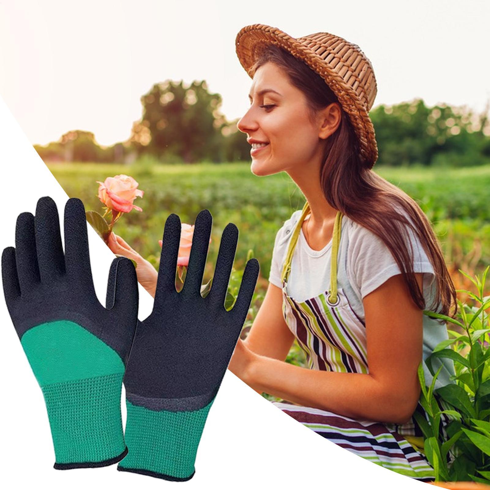 1 쌍의 원예 장갑 고무 방수 원예 장갑 야채 꽃 식물 - Gardening Tools Gloves 리뷰 및 가격