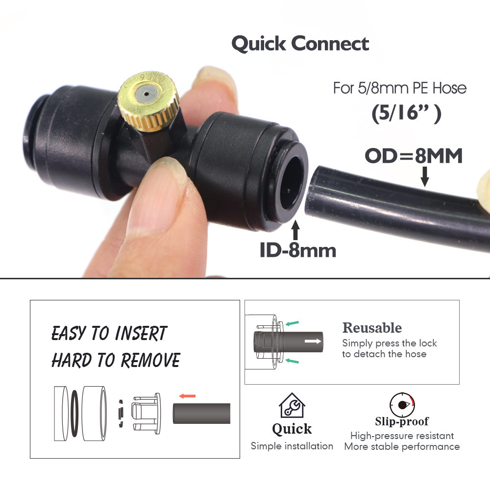 0.1-1mm 황동 스프레이 노즐 티형 퀵 커넥터 포함 - Garden Hose Nozzle 리뷰 및 가격