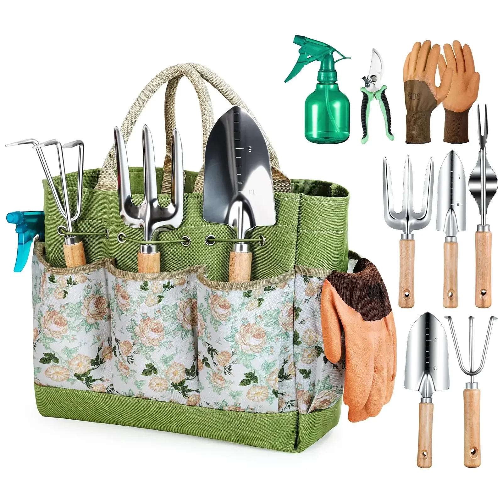 원예 도구 9피스 헤비 듀티 원예 핸드 툴 내구성 주최 - Gardening Tools Gloves 리뷰 및 가격