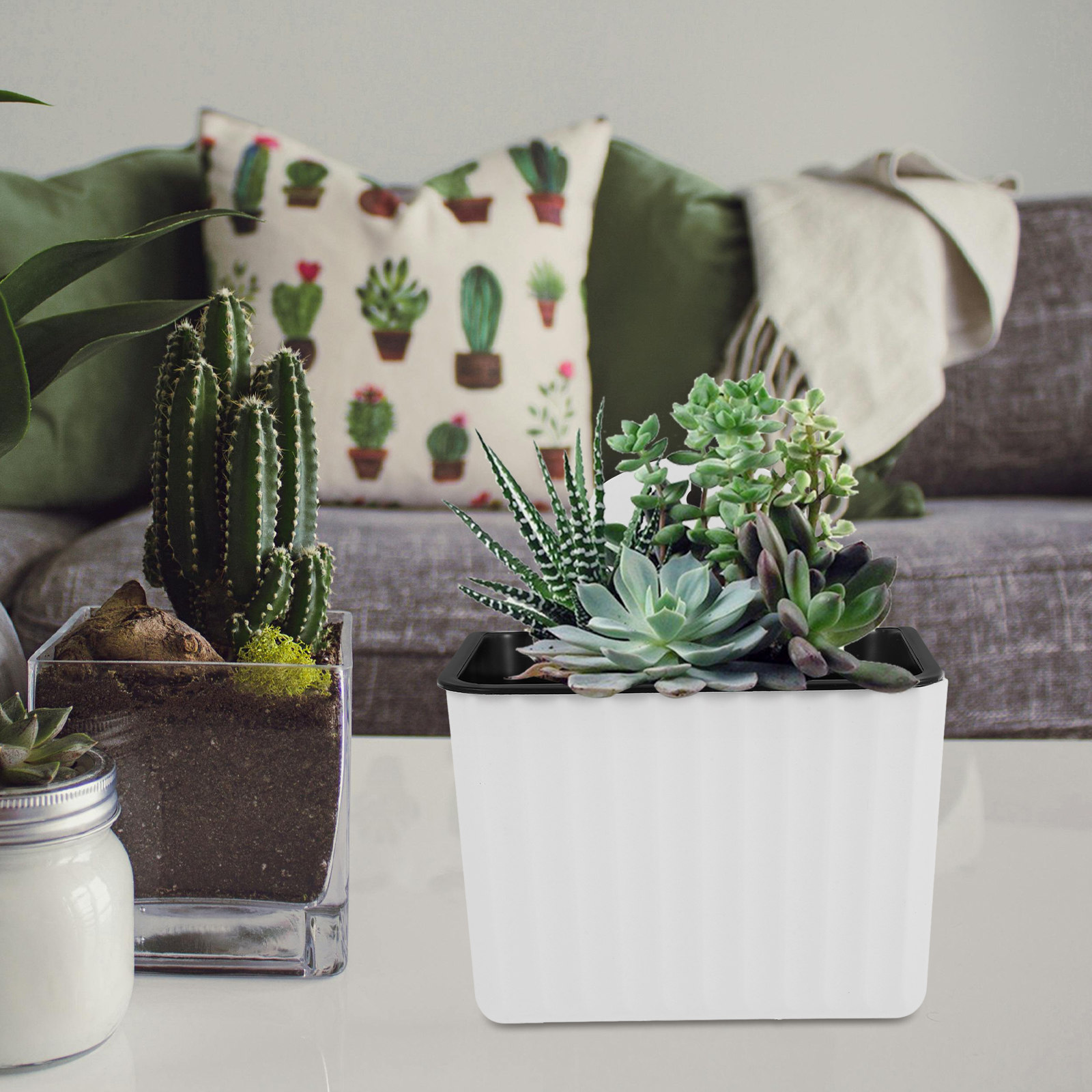 2개 세트 자동 급수 화분, 벽걸이형 플라스틱 실내 자 - Self-Watering Planter 리뷰 및 가격