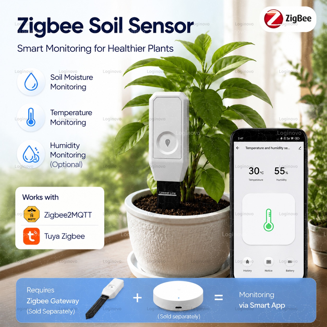 Tuya Zigbee 토양 수분 테스터 온도 습도 센서 - Moisture Meter Plant 리뷰 및 가격