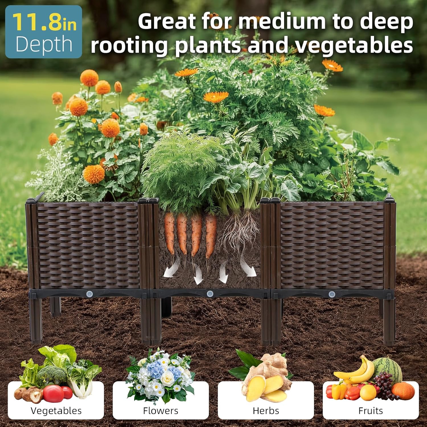 야외 정원용 라탄 화분, 내추럴 색상, 자가 급수 및  - Self-Watering Planter 리뷰 및 가격